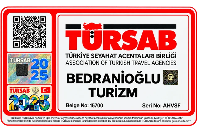 TÜRSAB seyahat acentası belgesi, Bedranioğlu Turizm, Belge No 15700